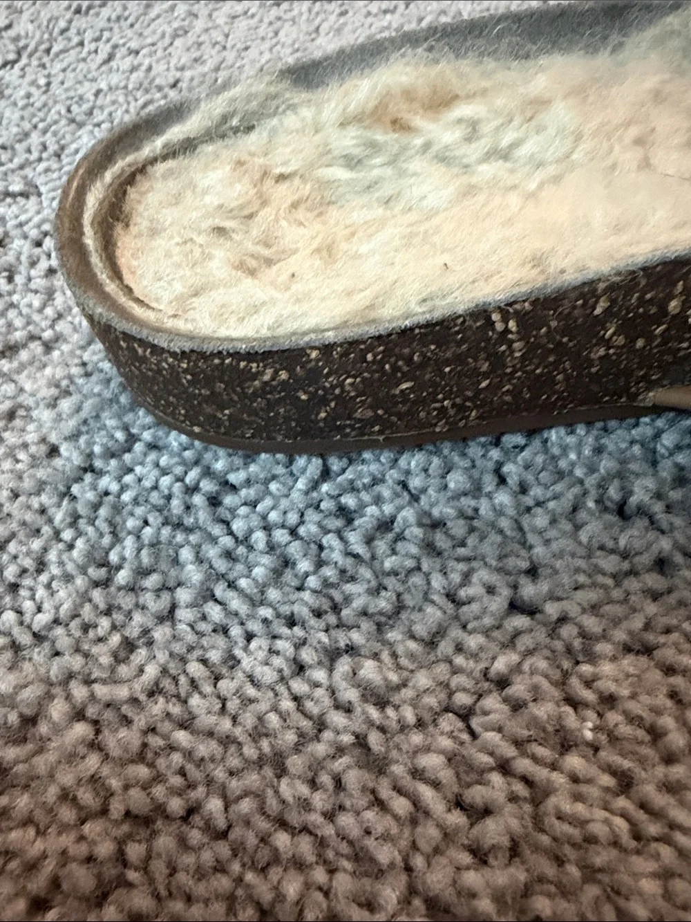 Tory Burch Tan Leather Logo Shearling Slide Sandals